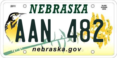 NE license plate AAN482