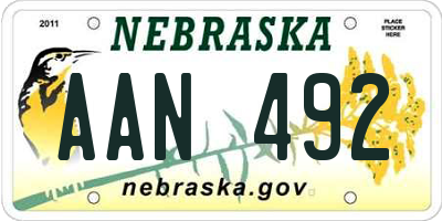 NE license plate AAN492