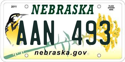 NE license plate AAN493