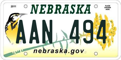 NE license plate AAN494