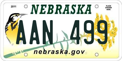 NE license plate AAN499
