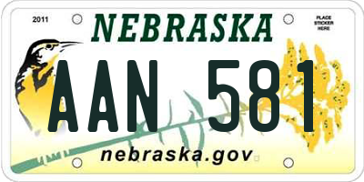 NE license plate AAN581