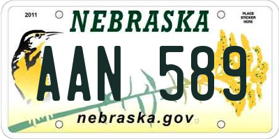 NE license plate AAN589