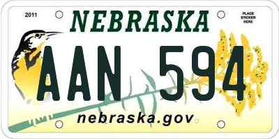 NE license plate AAN594