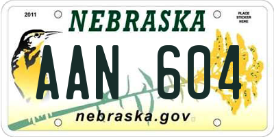 NE license plate AAN604