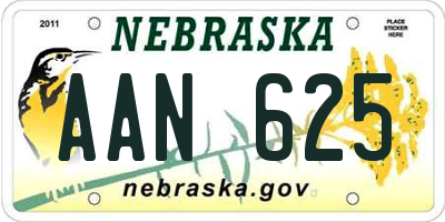 NE license plate AAN625