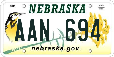 NE license plate AAN694