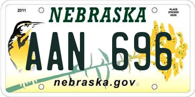 NE license plate AAN696