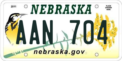 NE license plate AAN704
