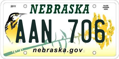 NE license plate AAN706