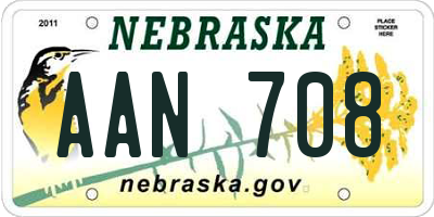 NE license plate AAN708