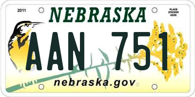 NE license plate AAN751