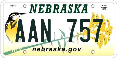 NE license plate AAN757