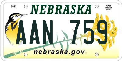 NE license plate AAN759