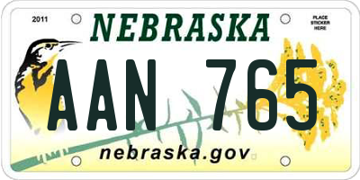 NE license plate AAN765