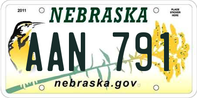 NE license plate AAN791