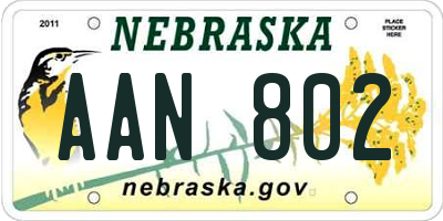 NE license plate AAN802