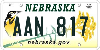 NE license plate AAN817