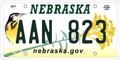 NE license plate AAN823