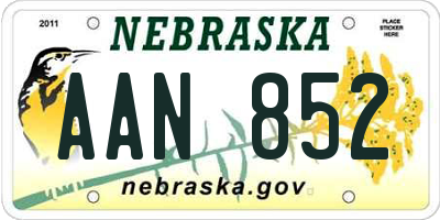 NE license plate AAN852