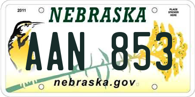 NE license plate AAN853