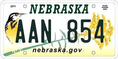 NE license plate AAN854