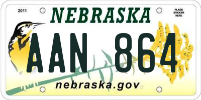 NE license plate AAN864