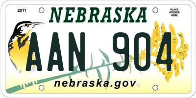 NE license plate AAN904