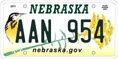 NE license plate AAN954