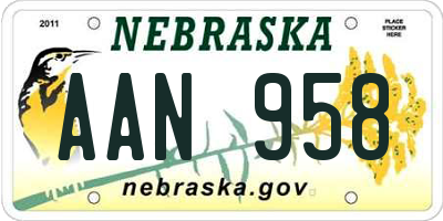 NE license plate AAN958