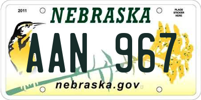 NE license plate AAN967