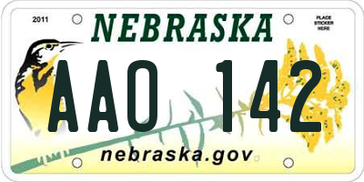 NE license plate AAO142