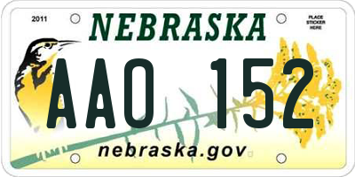 NE license plate AAO152