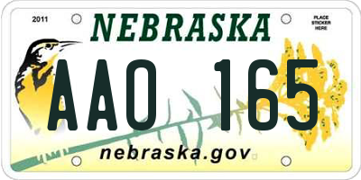 NE license plate AAO165