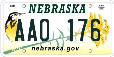 NE license plate AAO176