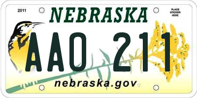 NE license plate AAO211