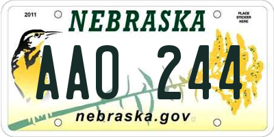 NE license plate AAO244