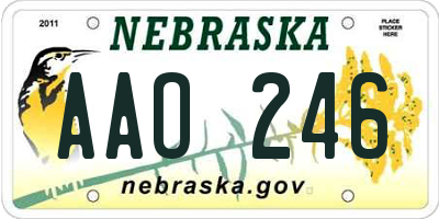 NE license plate AAO246