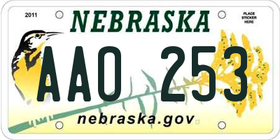 NE license plate AAO253