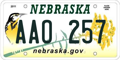 NE license plate AAO257