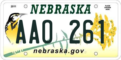 NE license plate AAO261