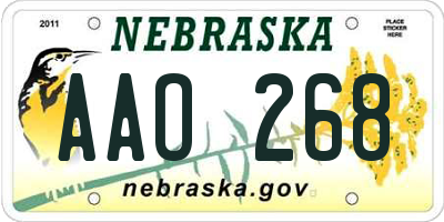 NE license plate AAO268