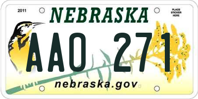 NE license plate AAO271