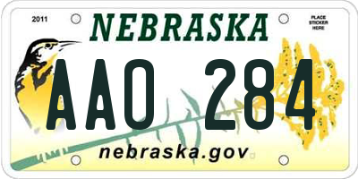 NE license plate AAO284