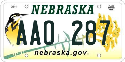 NE license plate AAO287