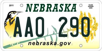 NE license plate AAO290