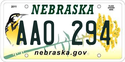 NE license plate AAO294