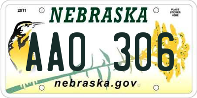 NE license plate AAO306