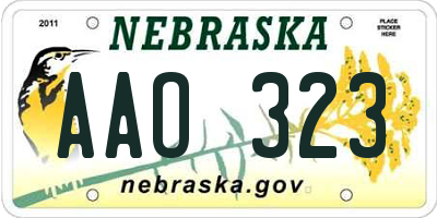 NE license plate AAO323