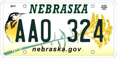 NE license plate AAO324